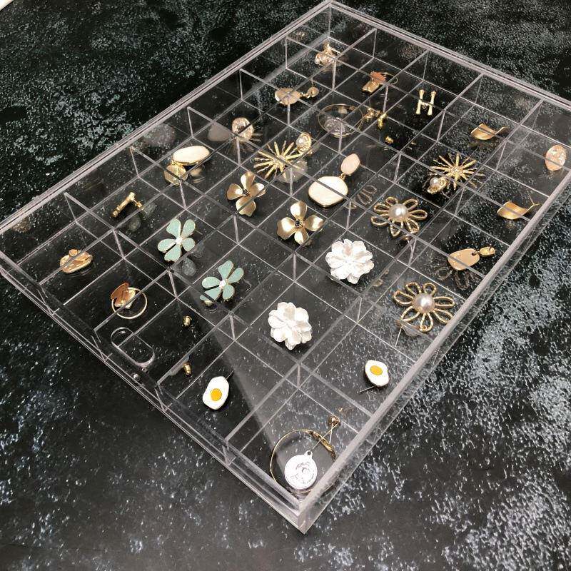 亚克力钻盒亚克力透明格子散珠分格首饰盒钻展示盒桌面收纳盒防尘