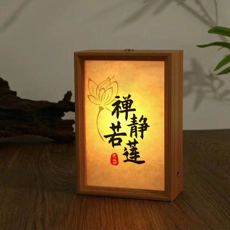 创意小夜灯相框摆台画框LED床头灯氛围灯生日diy礼物摆件定制