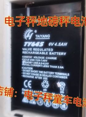 TAIYANG蓄电池TY645电子秤专用电池6V4.5AH儿童玩具车 探照灯电瓶