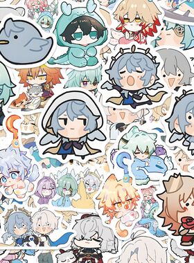 108张崩坏星穹铁道Q版贴纸新款可爱卡通星期日婉迪白厄手账本贴画