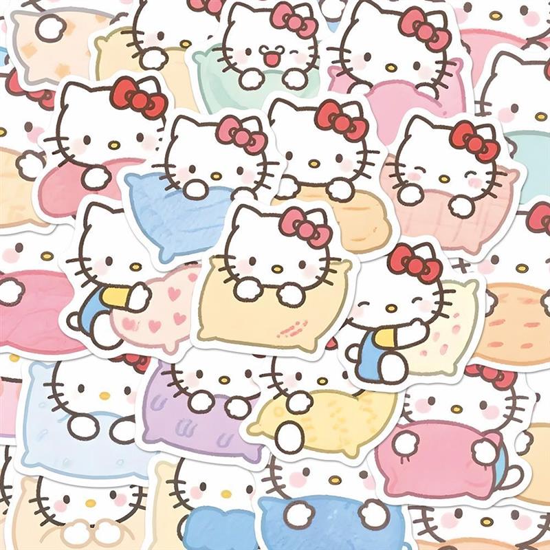 96张Hello Kitty猫贴纸可爱三丽鸥周边凯缇猫手账素材DIY手机贴画