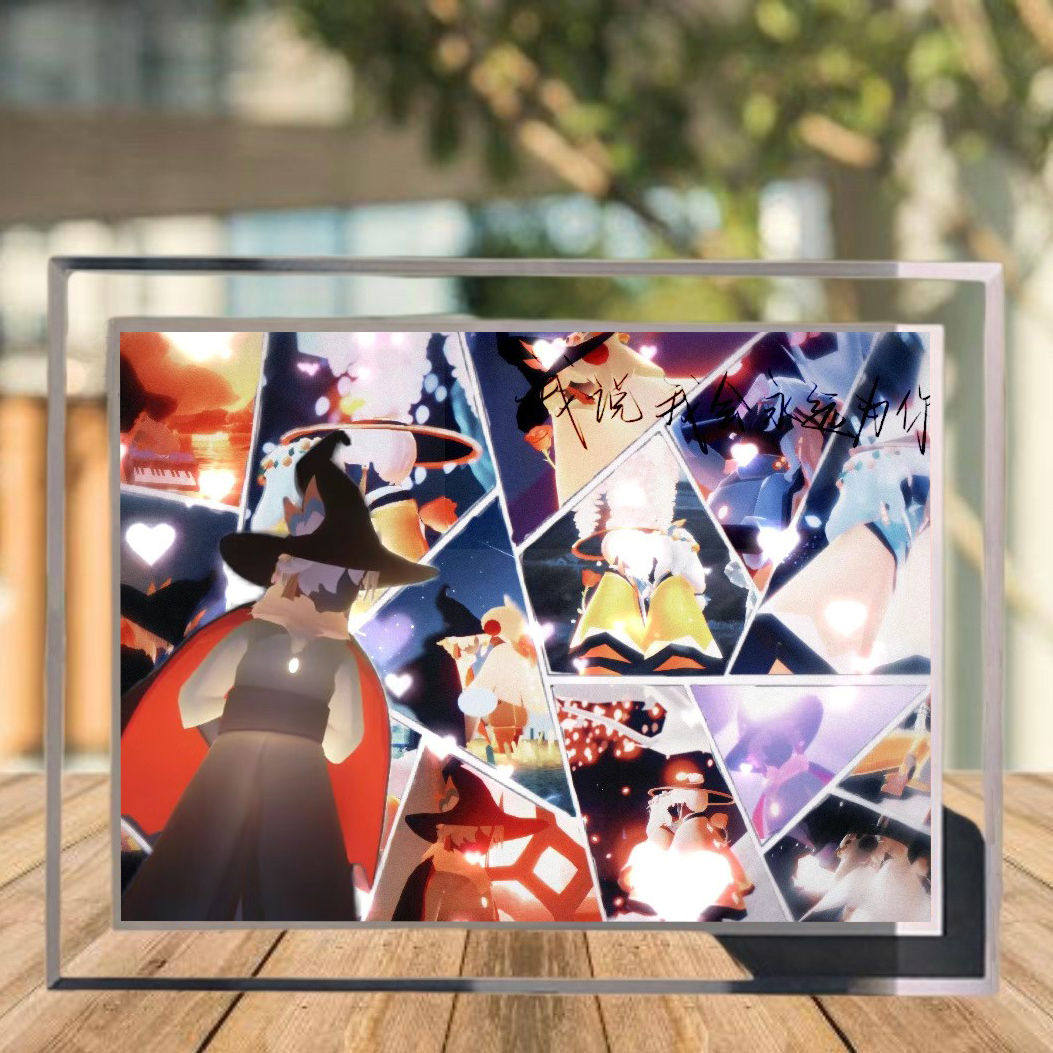 sky光遇游戏周边平菇龙骨 卡卡 雨妈麻花辫同人水晶相框二次元