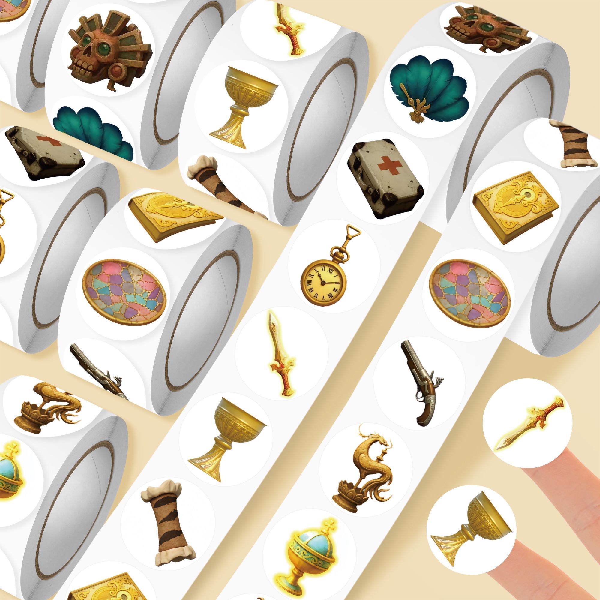 新款500贴蛋仔寻宝队摸金