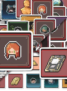 108张新款三角洲像素画贴纸可爱卡通游戏周边Q版装饰笔记本贴画