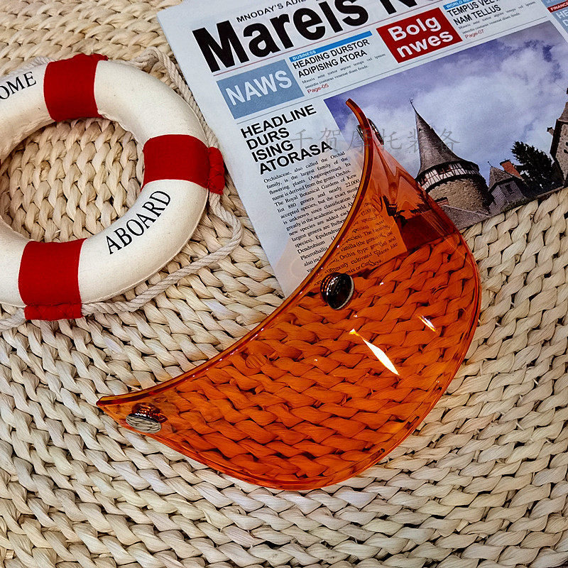 头盔帽檐遮挡防护配件复古头盔三扣式通用遮阳挡雨帽檐冒盖