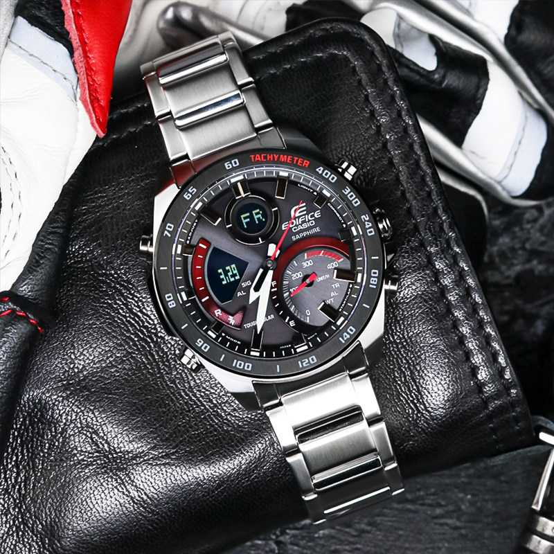 卡西欧男手表edifice红牛赛车联名太阳能蓝牙功能表ecb-900db-1a