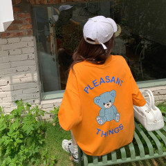 實拍夏韓版時尚日系古着小熊短袖恤學院風寬鬆百搭半袖上衣