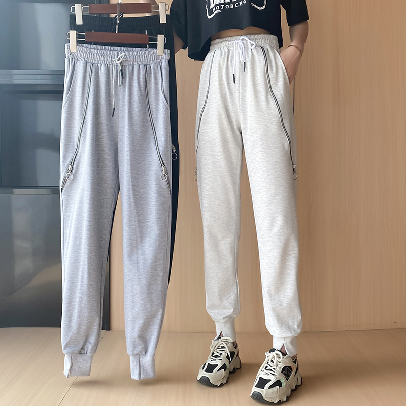 Women's sweatpants loose legged summer thin new high waist straight tube Harlan casual pants