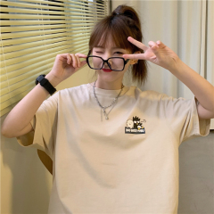 Real shot student short sleeve T-shirt women loose Korean fashion trend Harajuku style super fire round neck versatile top