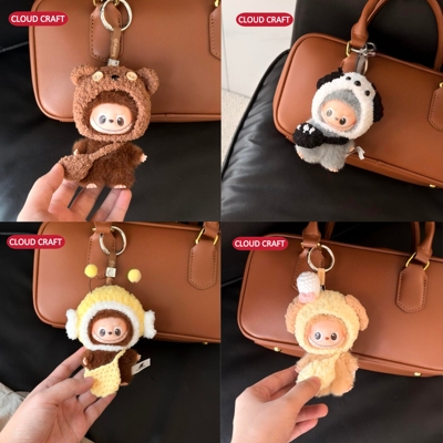 适用mini拉布布4.0娃衣手工头套挎包套装着替迷你labubu四代娃衣