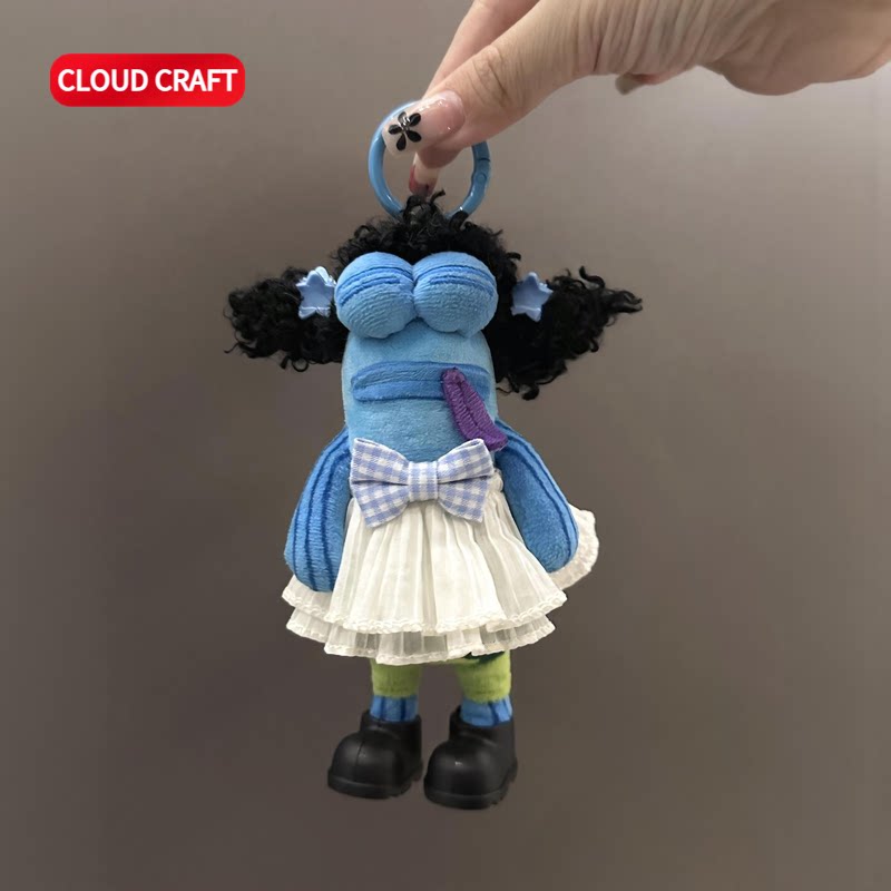 适用比奇堡居民们娃衣躺平鱼裙子套装打工鱼愣愣鱼毛绒玩偶可换装