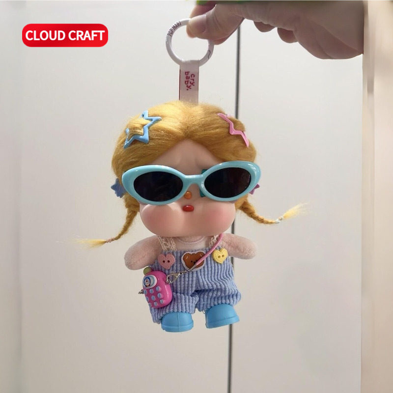 适用哭娃咕噜咕噜娃衣可爱背带裤墨镜套装Crybaby哭娃搪胶可换装