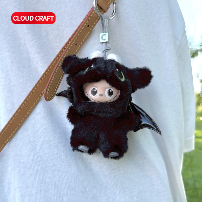 适用mini拉布布娃衣新款黑色无牙仔套装拉布布4.0娃衣