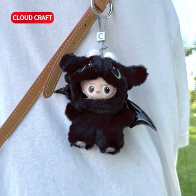 适用mini拉布布娃衣新款黑色无牙仔套装拉布布4.0娃衣