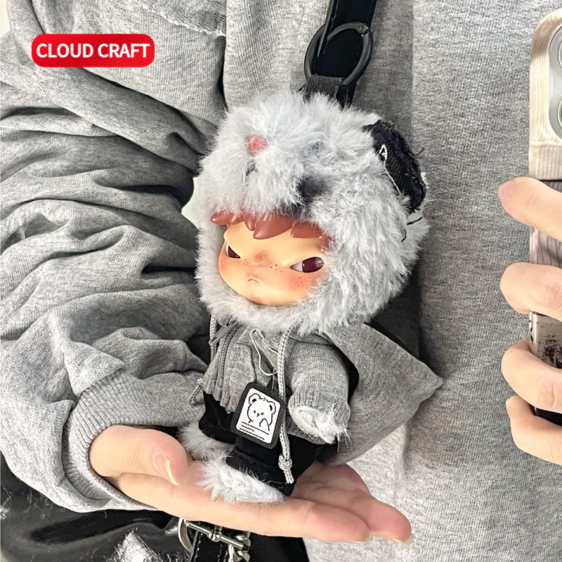 适用小野hirono公路日志娃衣灰色连帽卫衣运动套装搪胶玩偶衣服,模玩/动漫/周边/娃圈三坑/桌游,棉花娃娃/毛绒玩具娃衣,淘宝优惠券,粉丝福利购,淘宝优惠卷