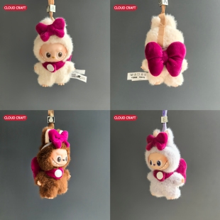 适用迷你labubu四代娃衣小蝴蝶结套装mini拉布布4.0心底密码娃衣