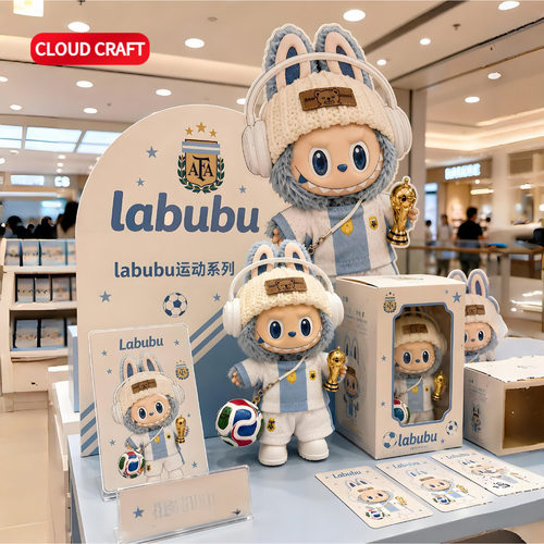 适用拉布布三代娃衣足球俱乐部运动球衣套装LABUBU一二三代替换装