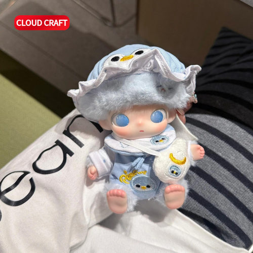 适用DIMOO新生日记娃衣可爱企鹅宝宝套装4代10cm搪胶毛绒挂件着替