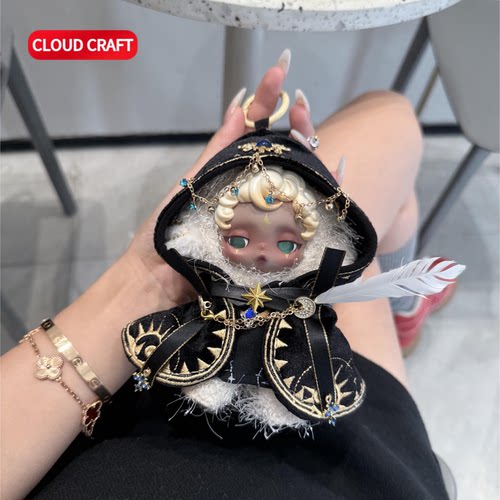 适用skullpanda娃衣光织园神殿神秘斗篷套装SP搪胶毛绒玩偶衣服