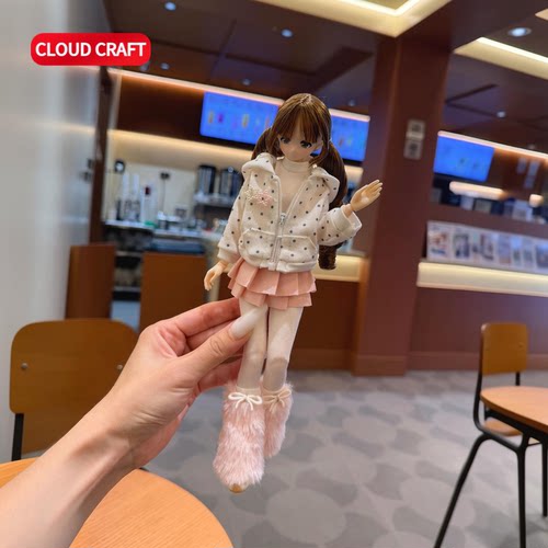 适用Azone/特六/ob22/ob24/米田四代/混天通用娃衣连帽卫衣套装