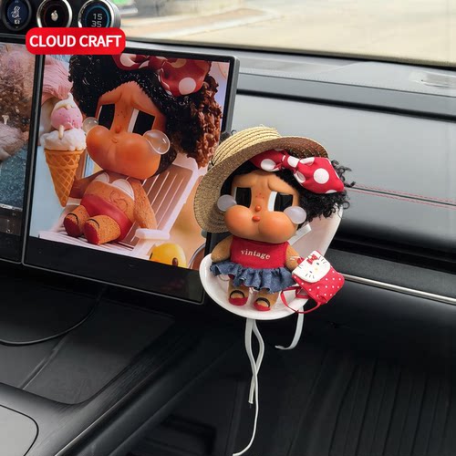 适用CRYBABY哭娃娃衣夏日草帽裙裙套装哭娃VACATION搪胶玩偶着替