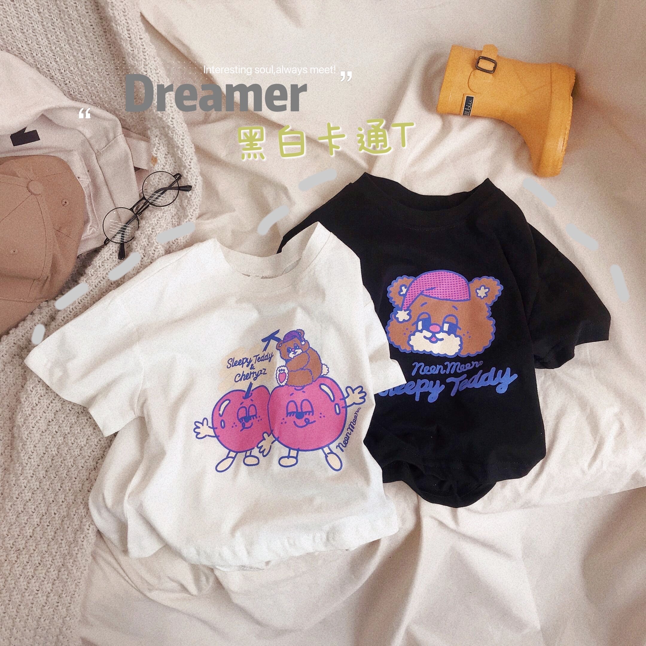 儿童装短袖男女童纯棉T恤夏季薄款卡通宝宝小孩子半袖圆领上衣服