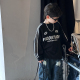 黑色圆领卫衣运动风长袖 韩国童装 小男孩潮酷时尚 秋季 T恤 2026新款