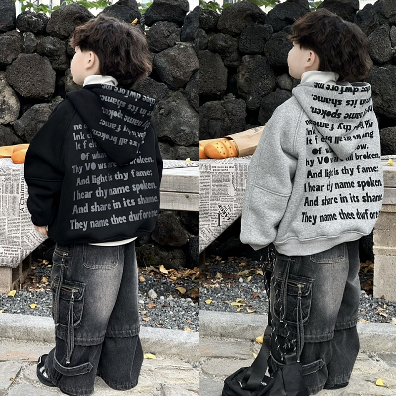 儿童帅气百搭连帽卫衣男童上衣