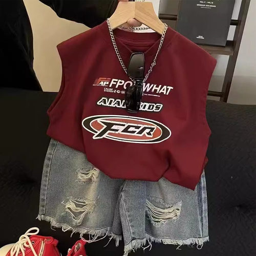 男童韩范宽松背心纯棉无袖T恤