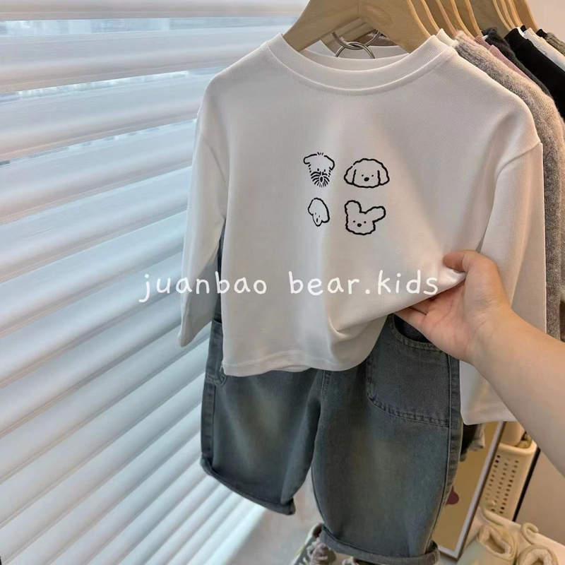 宝宝卡通内搭T恤男女童长袖上衣