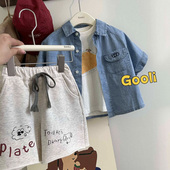 男童帅气休闲宽松短裤 儿童韩范卡通印花百搭五分裤 毛圈棉 新款 夏季