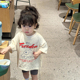 宝宝可爱卡通纯棉宽松上衣 新款 女童时髦百搭圆领短袖 t恤2026夏季
