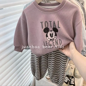 套头衫 男女童洋气时髦长袖 上衣 新款 儿童卡通印花百搭圆领卫衣秋季