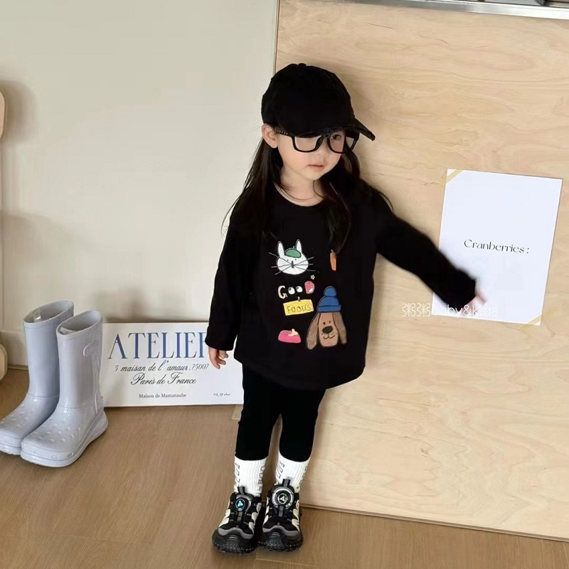 宝宝卡通长袖T恤男女童纯棉打底