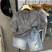 扎染短袖 T恤纯棉夏季 2026新款 儿童夏装 洋气韩版 痞帅小男孩上衣服