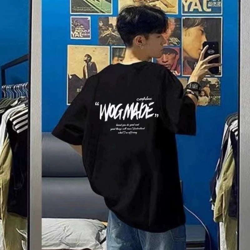 美式复古重磅纯棉短袖t恤男夏季潮牌oversize宽松高级感痞帅上衣