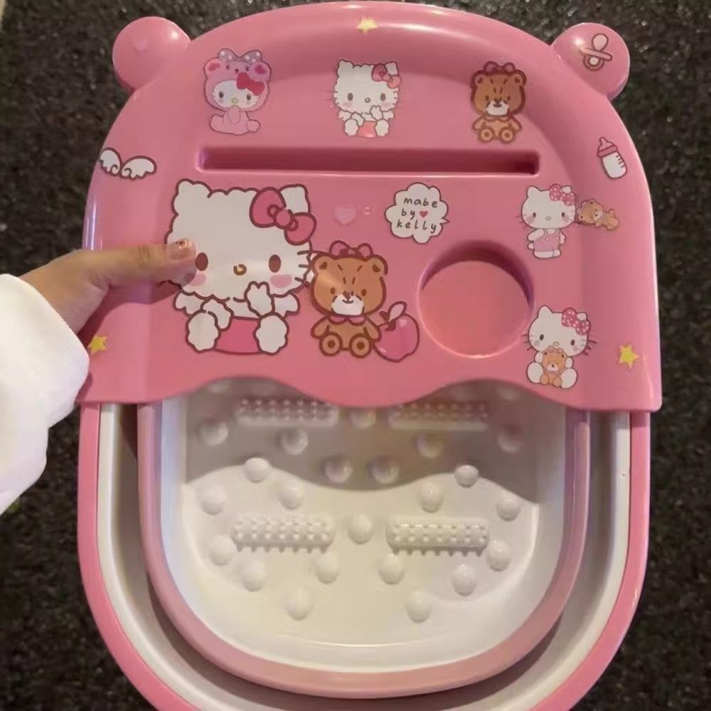 卡通可爱KT泡脚桶学生宿舍伸缩洗脚神器家用折叠泡脚盆送KT猫贴纸,家庭/个人清洁工具,足浴盆/足浴桶,淘宝优惠券,粉丝福利购,淘宝优惠卷