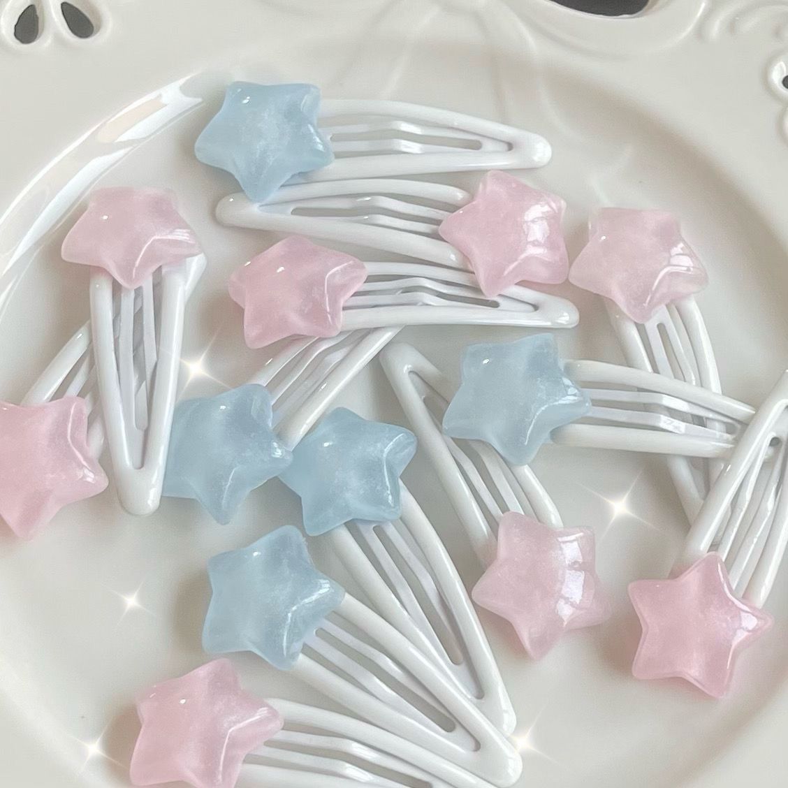 果冻五角星bb夹软萌可爱星星发夹ins少女甜美侧边夹刘海发卡发饰