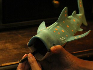 手工鲨鱼背包图纸皮具版型DIY皮艺纸格打印免裁牛卡纸亚克力