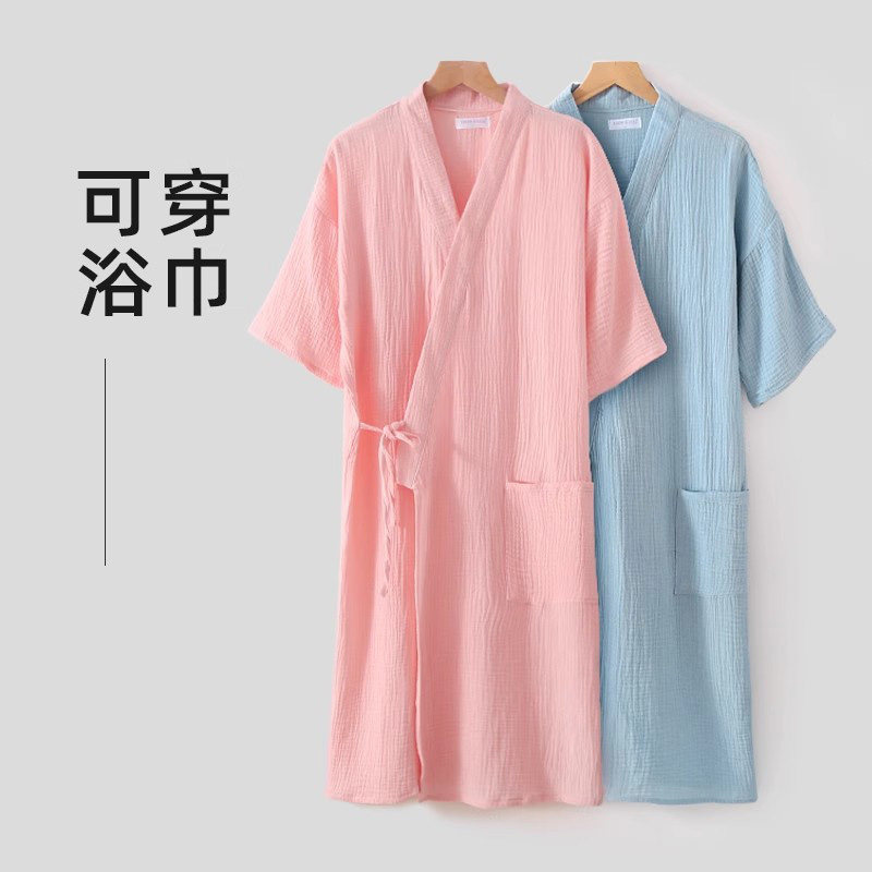浴巾纯棉纱布袍女大人可穿