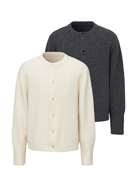 Caim Vonnogo 羊毛混纺糯米绒毛衣 秋冬百搭慵懒开衫 天然果实扣