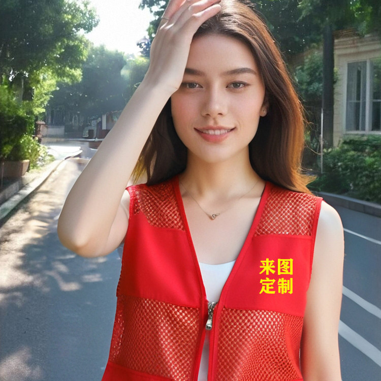 定制网格反光纱网企业信号工马甲背心活动雷锋印制logo帽子安全夏
