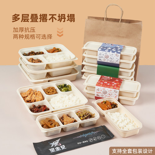 可降解外卖打包环保带盖餐盒盒