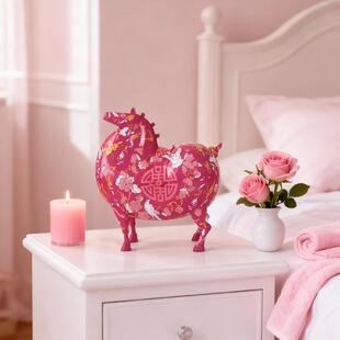 唐富贵马年生肖摆件报喜纳福家居装饰品新中式招财客厅酒柜摆设
