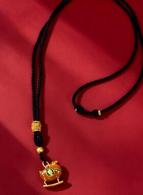 潮灯记唐富贵黄铜三彩好运吊坠