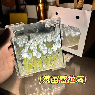 创意diy郁金香花海魔方立体小夜灯材料包送女友情侣情人节520礼物