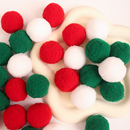 圣诞节装 5厘米绒球 饰配件毛球diy材料圣诞树手工制作高弹红白绿1