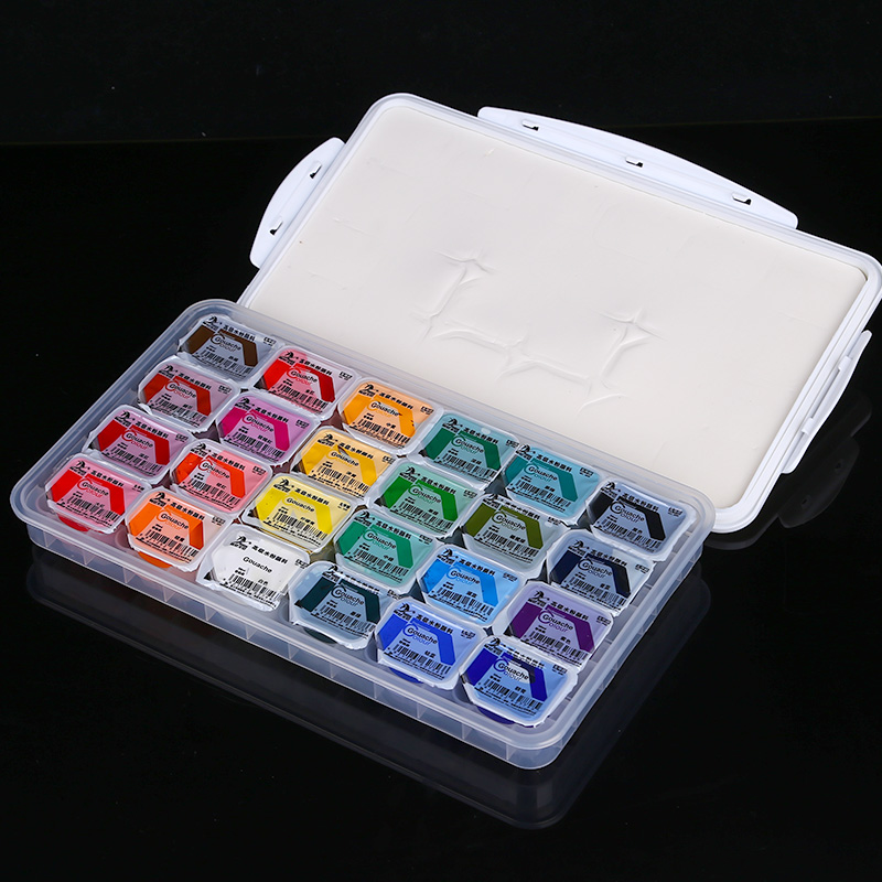 水粉颜料套装色彩颜料24色48色56色无甲醛果冻染料儿童绘画涂鸦