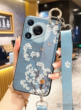 适用华为Pura80/70手机壳P60保护套Ultra硅胶p50软壳p40腕带P30斜挎背带P20Pro+全包防摔男P70女带挂绳挂脖子