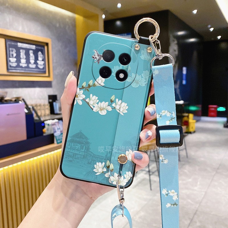 适用OPPO A5 5G手机壳PKQ110保护套A3Pro腕带A3i硅胶软壳A3x活力版斜挎背带全包防摔女款男挂绳挂脖子中国风